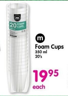 Makro m Foam Cups offer