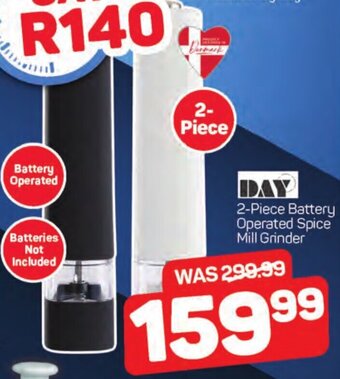 Pick n Pay DAY 2-Piece Battery Operated Spice Mill Grinder offer
