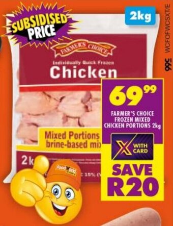 Shoprite FARMER'S CHOICE FROZEN MIXED CHICKEN PORTIONS 2kg offer