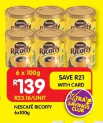 Shoprite NESCAFÉ RICOFFY 6x100g offer