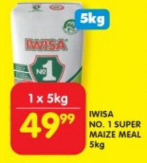 Shoprite IWISA NO. 1 SUPER MAIZE MEAL 5kg offer
