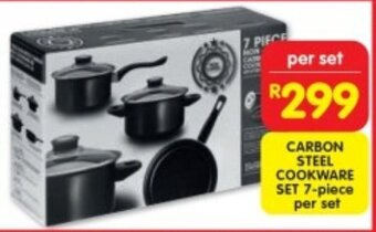 Shoprite CARBON STEEL COOKWARE SET 7-piece per set offer
