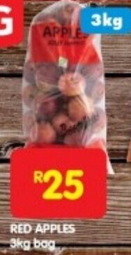 Shoprite RED APPLES 3kg bag offer