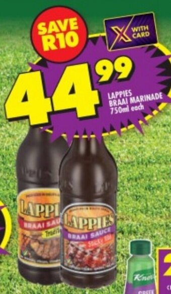 Shoprite LAPPIES BRAAI MARINADE 750ml each offer