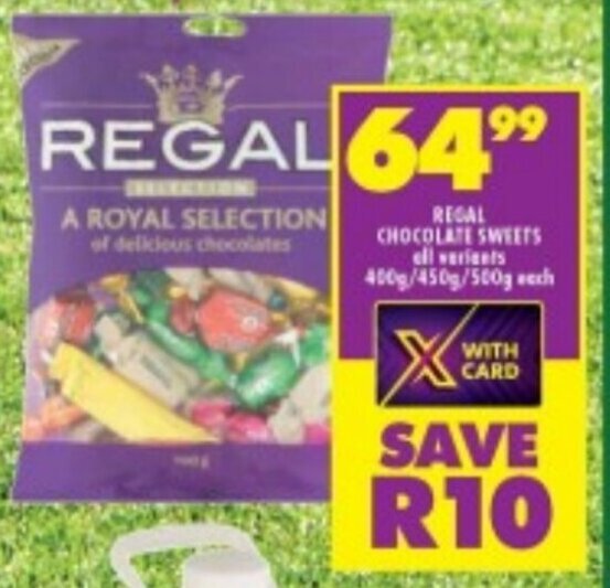 REGAL CHOCOLATE SWEETS offer at Shoprite