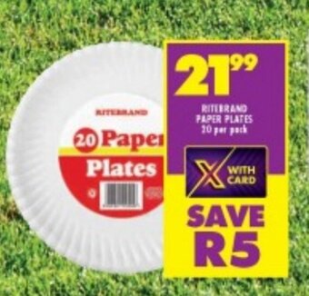 Shoprite RITEBRAND PAPER PLATES 20 per pack offer