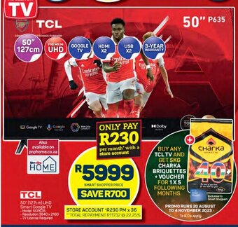 Pick n Pay TCL 50"(127cm) UHD Smart Google TV offer