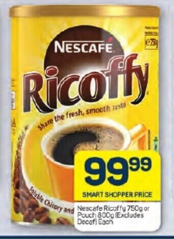 Pick n Pay Nescafe Ricoffy 750g or Pouch 800g (Excludes Decaf) Each offer