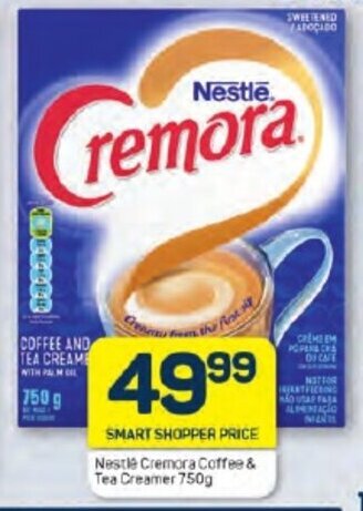 Nestle Cremora Coffee &amp; Tea Creamer 750g offer at Pick n Pay