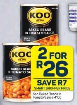Pick n Pay Koo Baked Beans in Tomato Sauce 410g offer