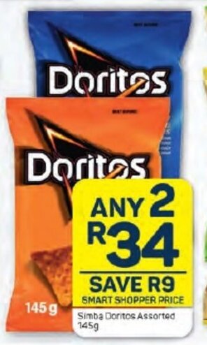 Pick n Pay Simba Doritos Assorted 145g offer