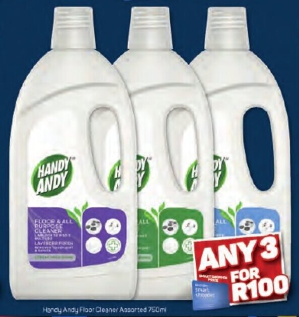 Handy Andy Floor Cleaner Assorted 750ml offer at Pick n Pay