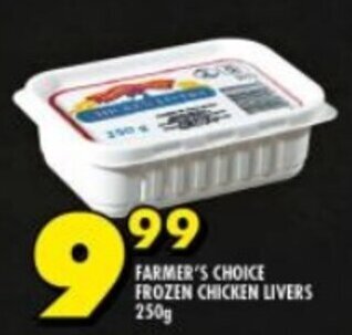 Shoprite FARMER'S CHOICE FROZEN CHICKEN LIVERS 250g offer