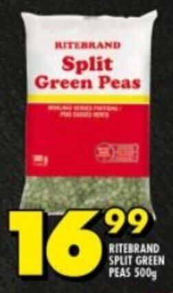 Shoprite RITEBRAND SPLIT GREEN PEAS 500g offer