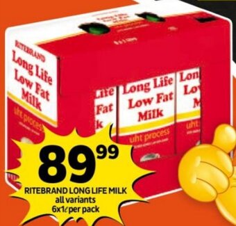 Shoprite RITEBRAND LONG LIFE MILK all variants 6x1L per pack offer