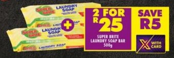 Shoprite SUPER BRITE LAUNDRY SOAP BAR 500g offer