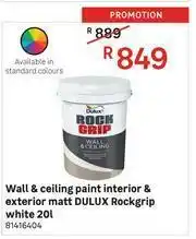 Leroy Merlin Dulux 20L Rockgrip White Interior & Exterior Matt Wall & Ceiling Paint offer
