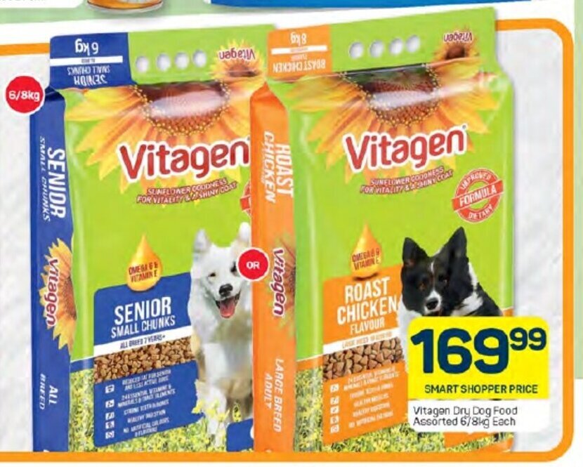 Vitagen Dry Dog Food Assorted 6/8kg Each offer at Pick n Pay