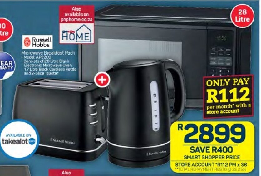 Russell Hobbs Microwave Breakfest Pack offer at Pick n Pay