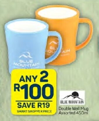 Pick n Pay BLUE MOUNTAIN Double Wall Mug Assorted 450ml offer