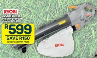 RYOBI 3000W Blower Mulching Vacuum Model: RBV-3050