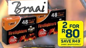 Pick n Pay BIC PRE CUT CUBES FIRELIGHTERS 48-Piece offer