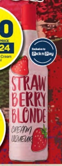 Pick n Pay Strawberry Blonde Cream Liqueur 750ml offer
