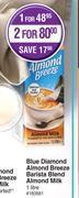Dis-Chem Blue diamond almond breeze barista blend almond milk-1l offer
