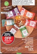 Dis-Chem Lifestyle food dry roasted or raw cashews or almonds or dried fruit snack pack assorted-30g each offer