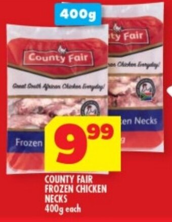Usave COUNTY FAIR FROZEN CHICKEN NECKS 400g each offer