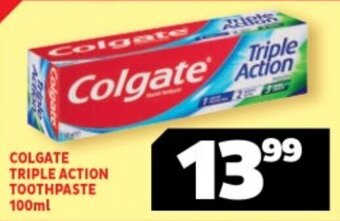 Usave COLGATE TRIPLE ACTION TOOTHPASTE 100ml offer