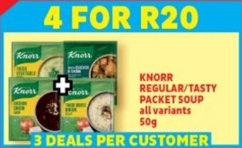 Usave KNORR REGULAR/TASTY PACKET SOUP all variants 50g offer
