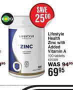 Dis-Chem Lifestyle health zinc with added vitamin a 100 tablets offer
