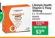 Dis-Chem Lifestyle health vitamin c fizzy 1000mg 3 x 10 effervescent tablets offer