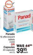 Dis-Chem Panado 16 effervesscent tablets or capsules 20 capsules-each offer