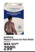 Actipatch medical device for pain relief 427370