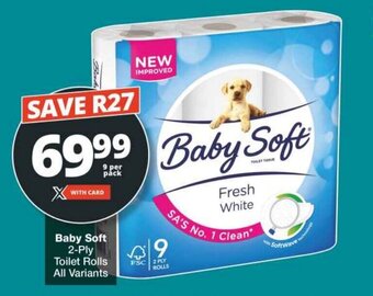 Checkers Baby Soft 2-Ply Toilet Rolls All Variants offer