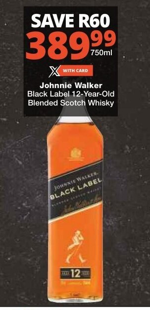 Checkers Johnnie Walker Black Label 12-Year-Old Blended Scotch Whisky offer