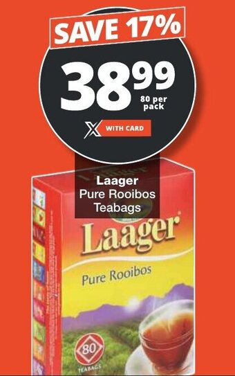 Checkers Laager Pure Rooibos Teabags offer