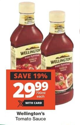 Checkers Wellington's Tomato Sauce offer