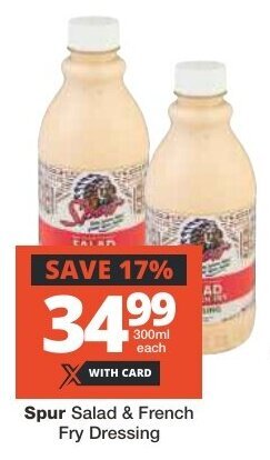 Checkers Spur Salad & French Fry Dressing offer