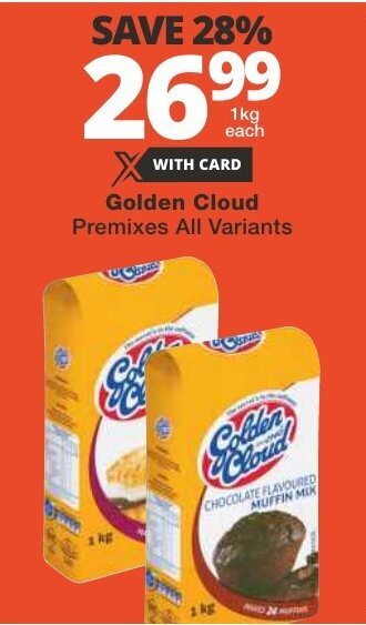 Checkers Golden Cloud Premixes All Variants 1kg offer