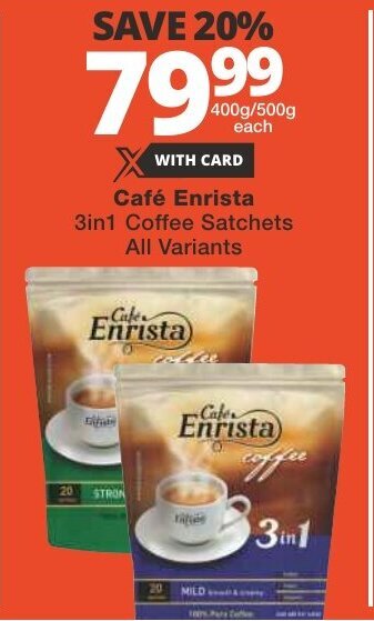 Cafe Enrista 3in1 Coffee Sachets All Variants