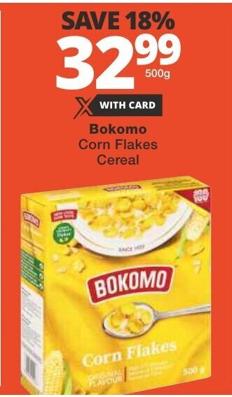 Checkers Bokomo Corn Flakes Cereal offer