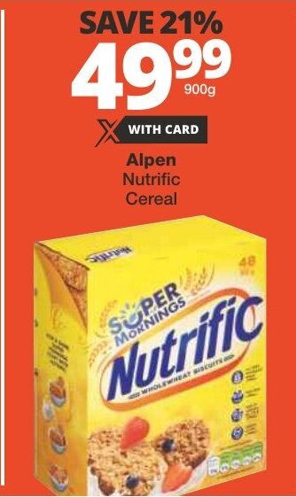 Checkers Alpen Nutrific Cereal offer