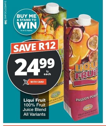 Checkers Liqui Fruit 100% Fruit Juice Blend All Variants offer