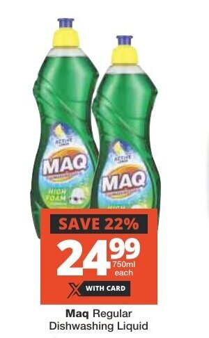 Checkers MAQ Regular Dishwashing Liquid offer