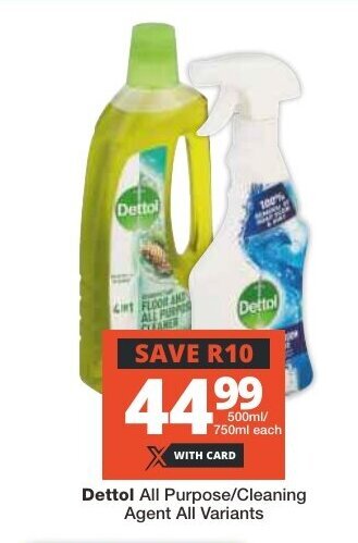 Checkers Dettol All Purpose/Cleaning Agent All Variants offer