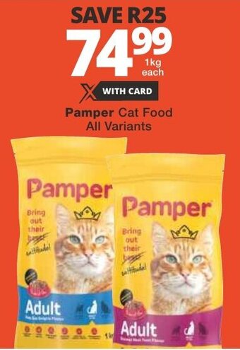 Checkers Pamper Cat Food All Variants offer