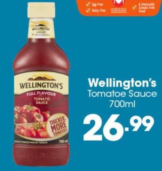 Wellington's Tomatoe Sauce 700ml offer at Super Save